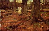 A Girl in White in the Woods by Vincent van Gogh
